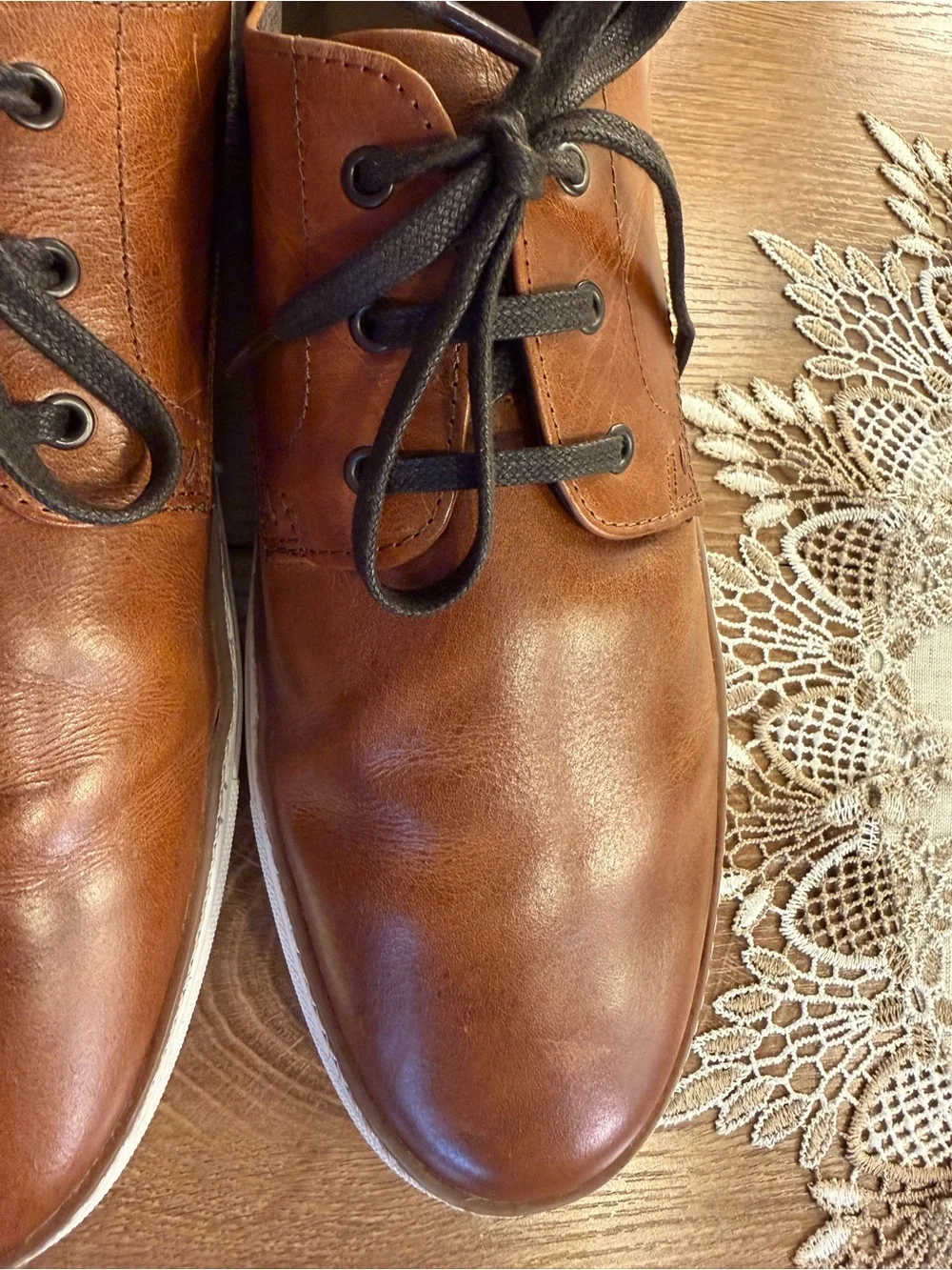 Men’s Franco Fortini Brown Leather Cognac Athletic Style Oxfords size 11.5M md i